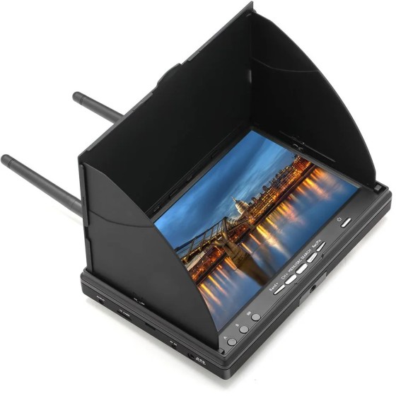 Wholesale LCD5802D 5.8G 40CH 7 Inch Raceband Monitor 800x480 With DVR Build-in Battery Video Screen for Multicopte